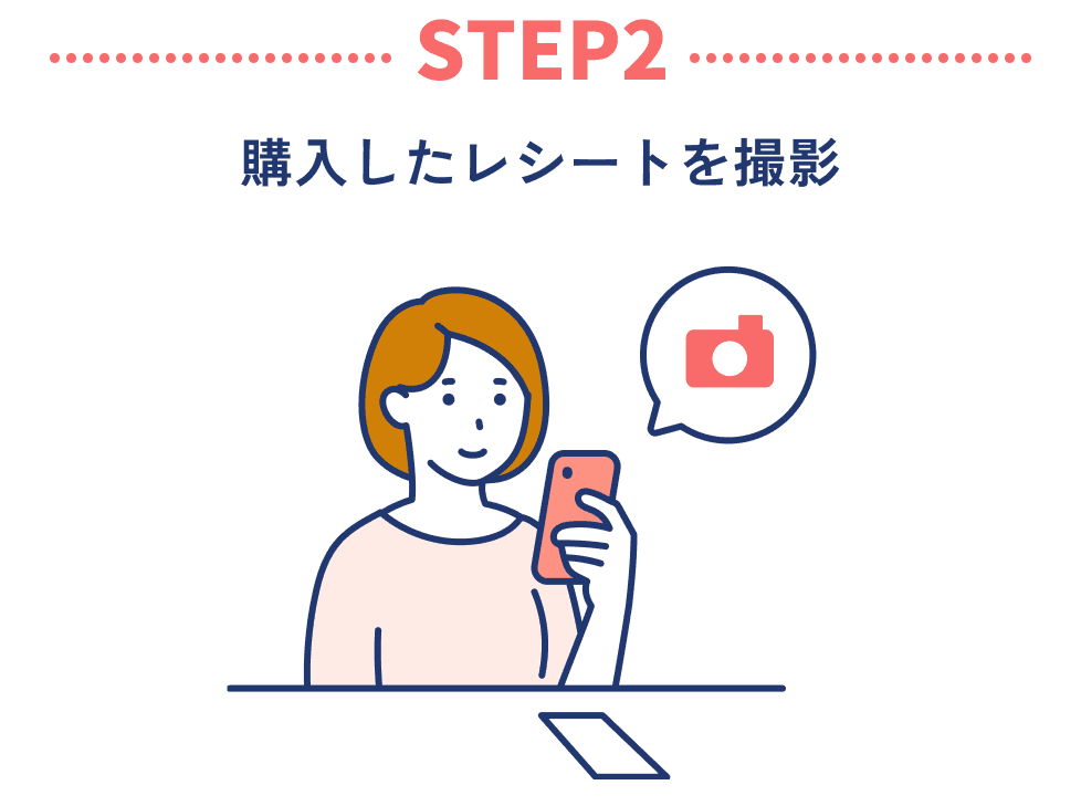 購入したレシートを撮影